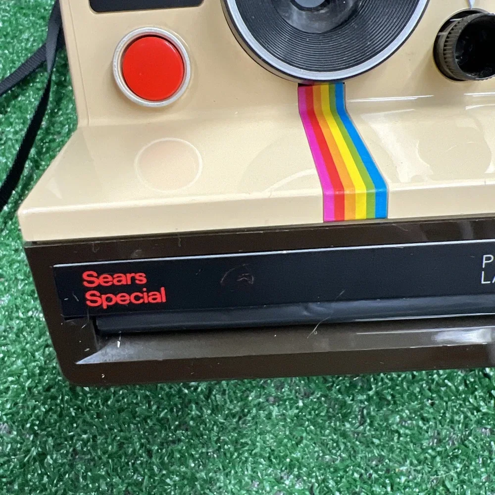 Vintage Polaroid One Step Land Camera Sears Special Instant Film Rainbow W/Strap